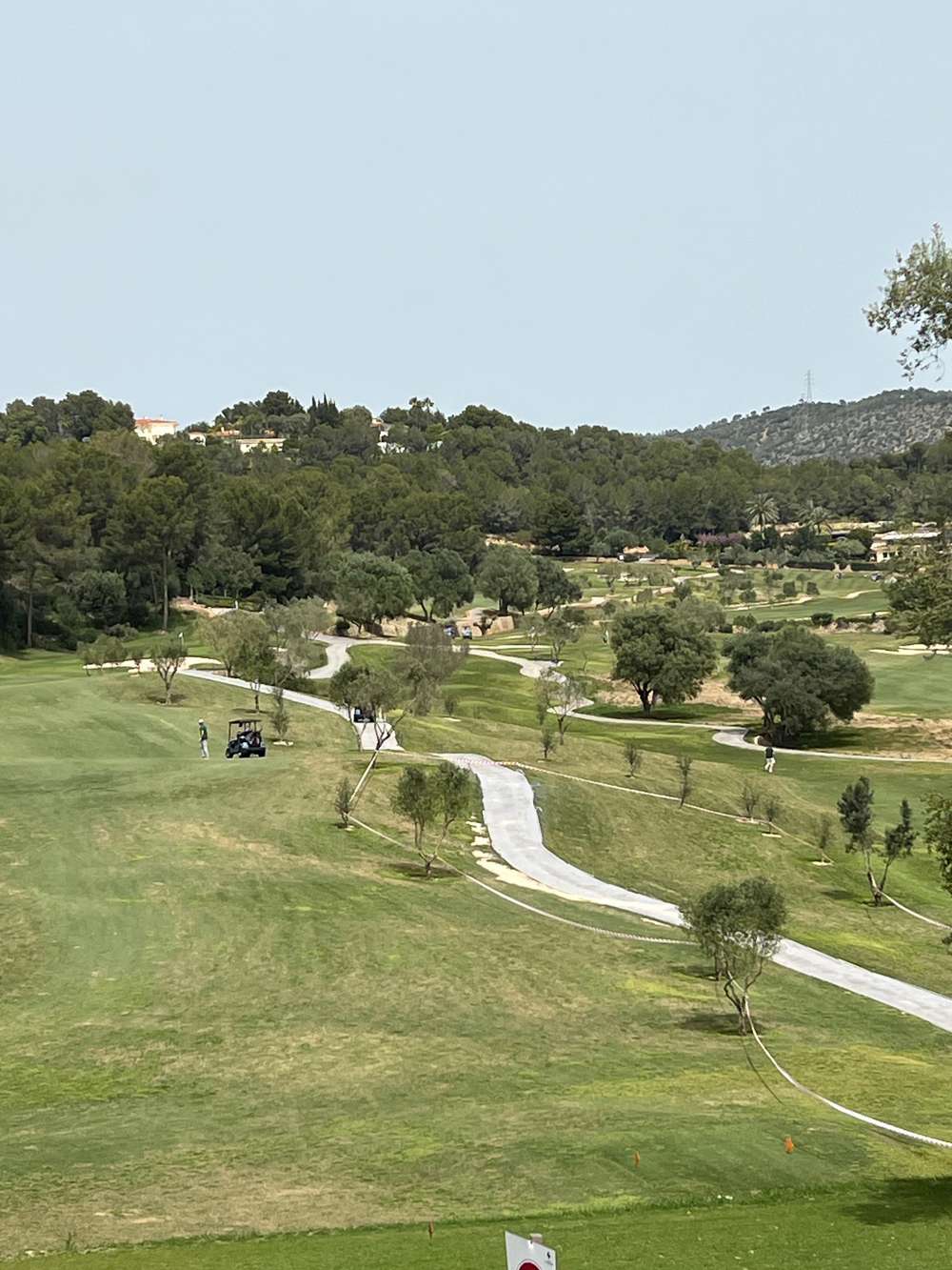 Son Muntaner golf course Mallorca elevated fairway view through the Na Burguesa mountains