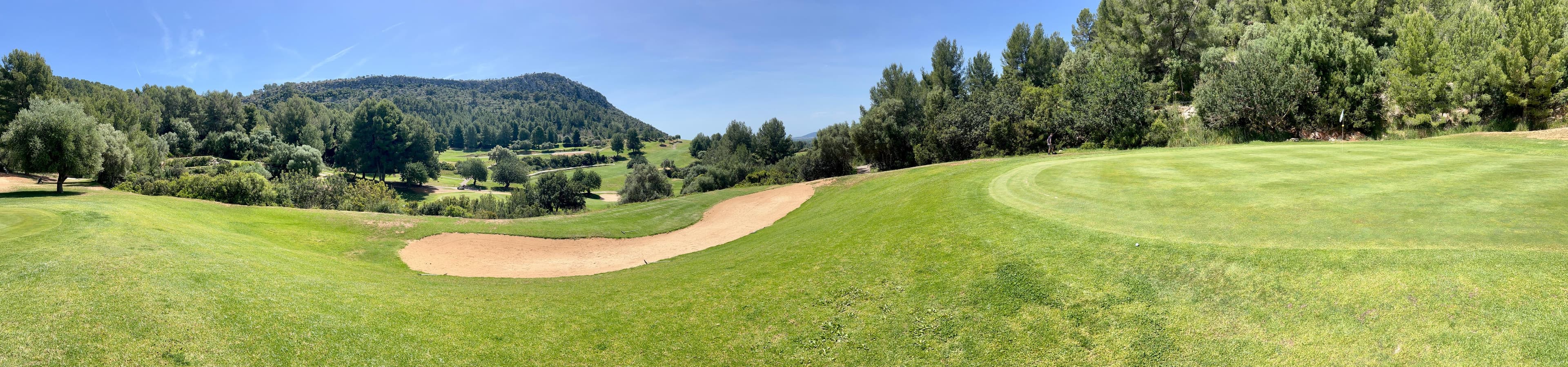 Son Termes golf course Mallorca aerial view over the layout with mountains