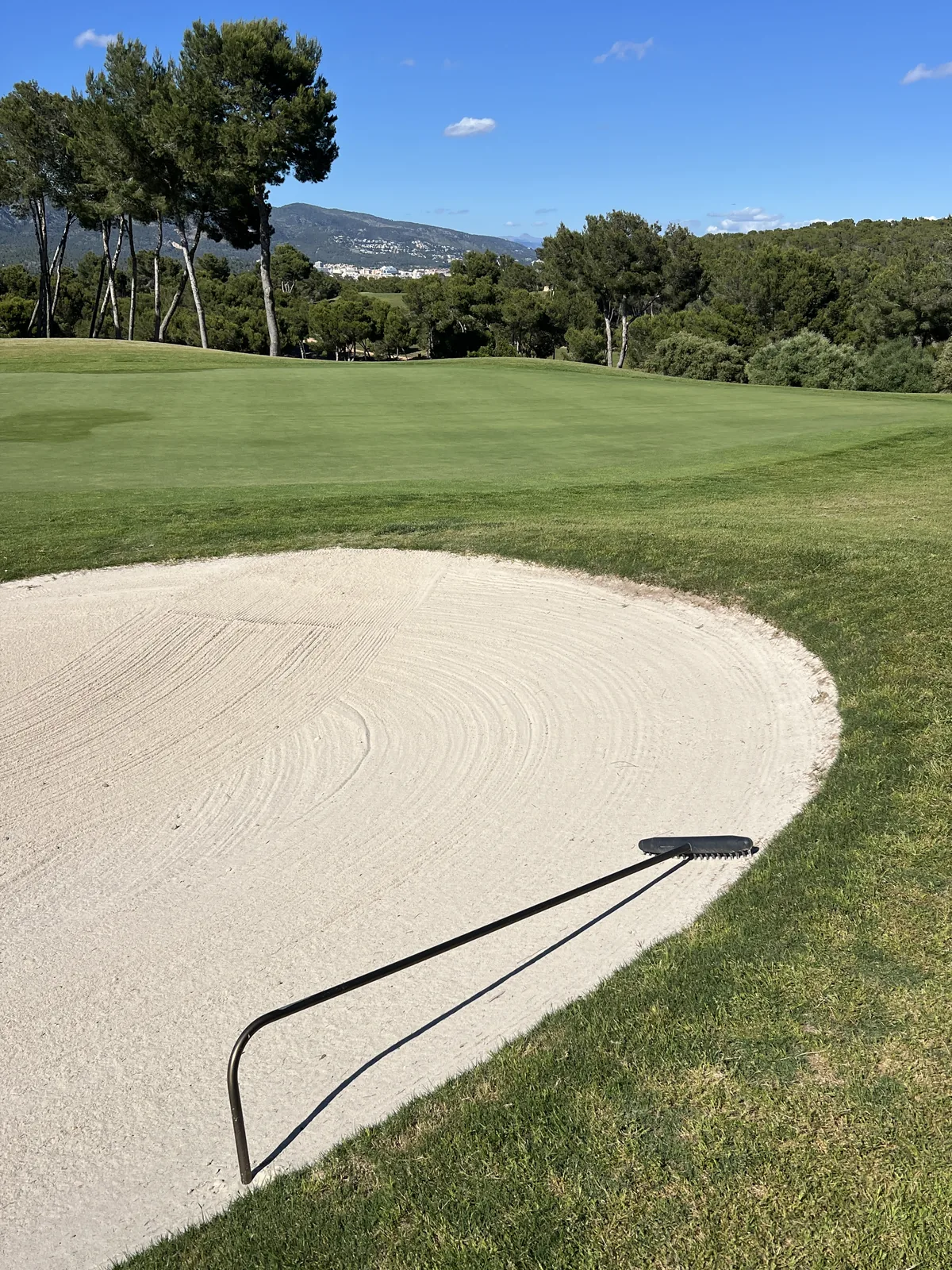 Bunker at T Golf Calvià showing the distinctive rake design
