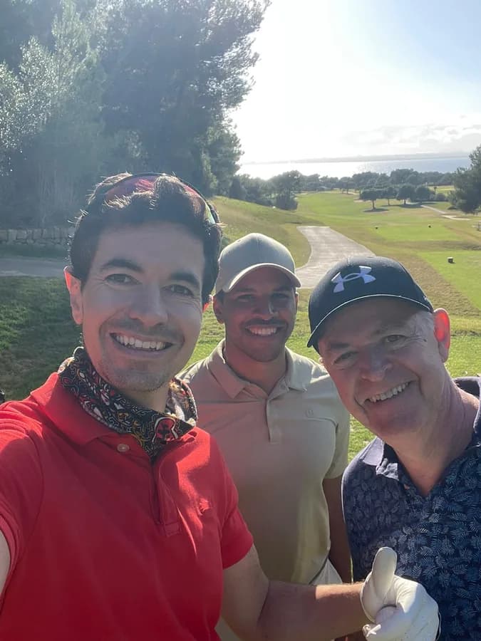 Group golf day with sea views