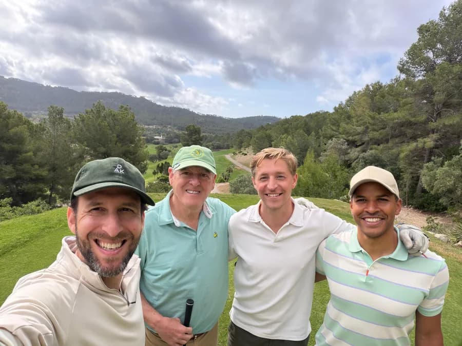 Group of four golfers in Mallorca
