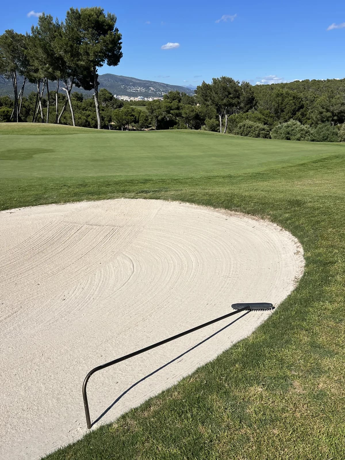 Bunker at T Golf Calvià showing the distinctive rake design